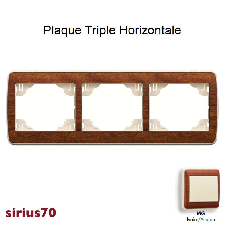 Plaque triple horizontale 70931TMG