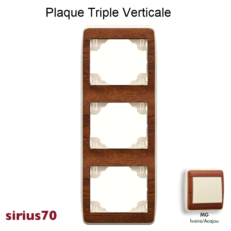 Plaque triple verticale 70932TMG