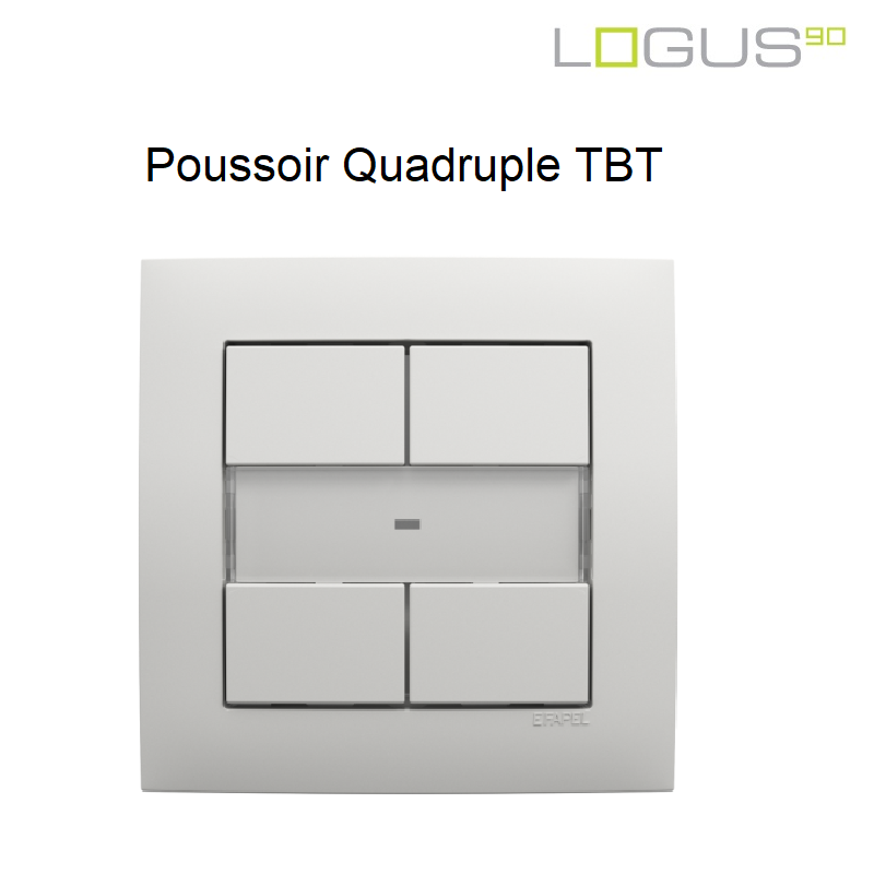 Poussoir Quadruple TBT Complet - Logus 90 BLANC