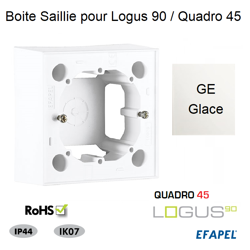 Boite Saillie pour Logus90 ou série Quadro 45 pour goulotte série 10 Moulures 10976AGE