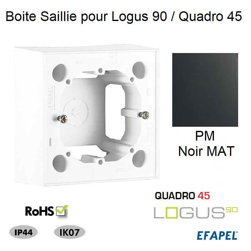 Boite Saillie pour Logus90 ou série Quadro 45 pour goulotte série 10 Moulures 10976APM