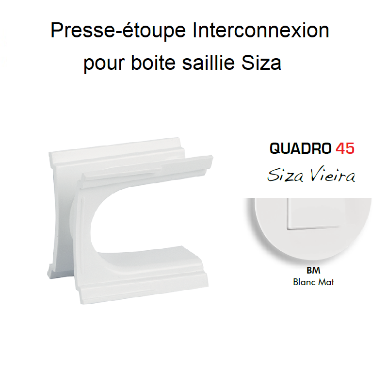 Presse-étoupe interconnexion Boites saillies Siza - BLANC MAT