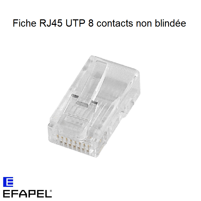 Fiche RJ45 UTP 8 contacts non blindée EFAPEL