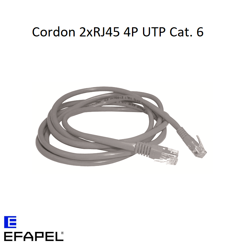 Cordon Gris 2XRJ45 4P UTP Cat. 6 - 3m