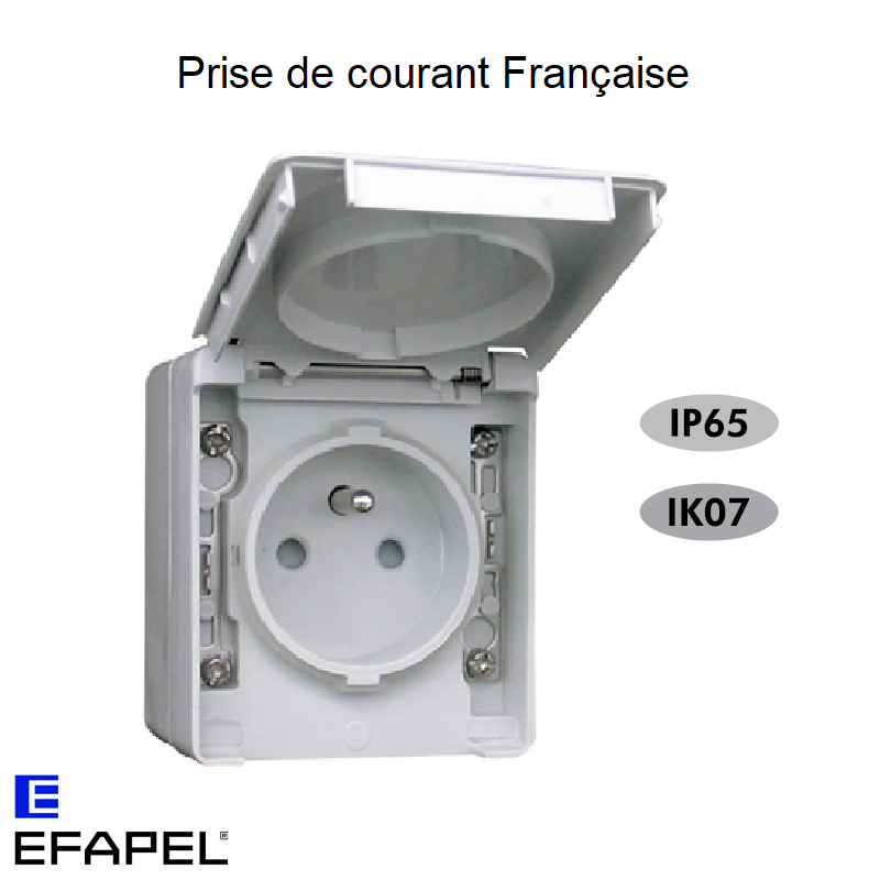 Prise de courant Française Etanche 48 EFAPEL 48112C