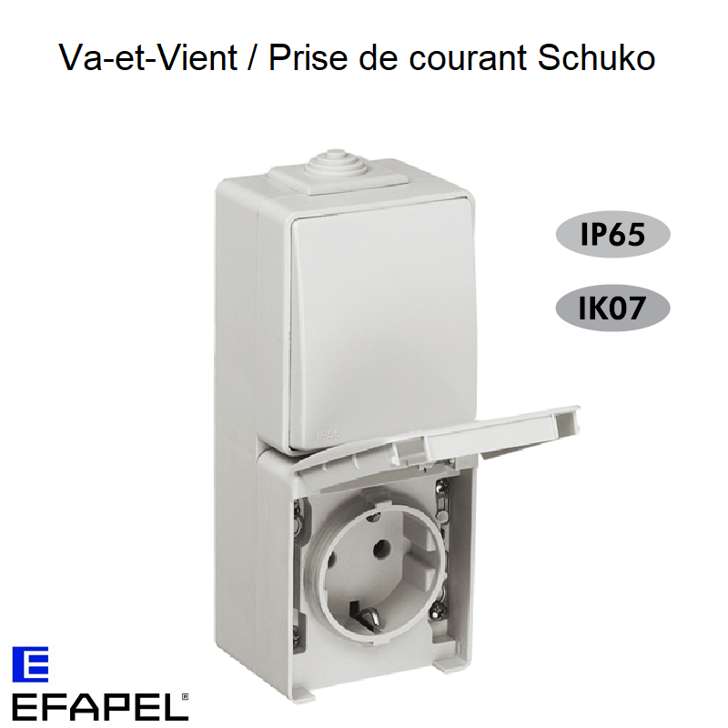 Va-et-Vient / Prise de courant Schuko IP65