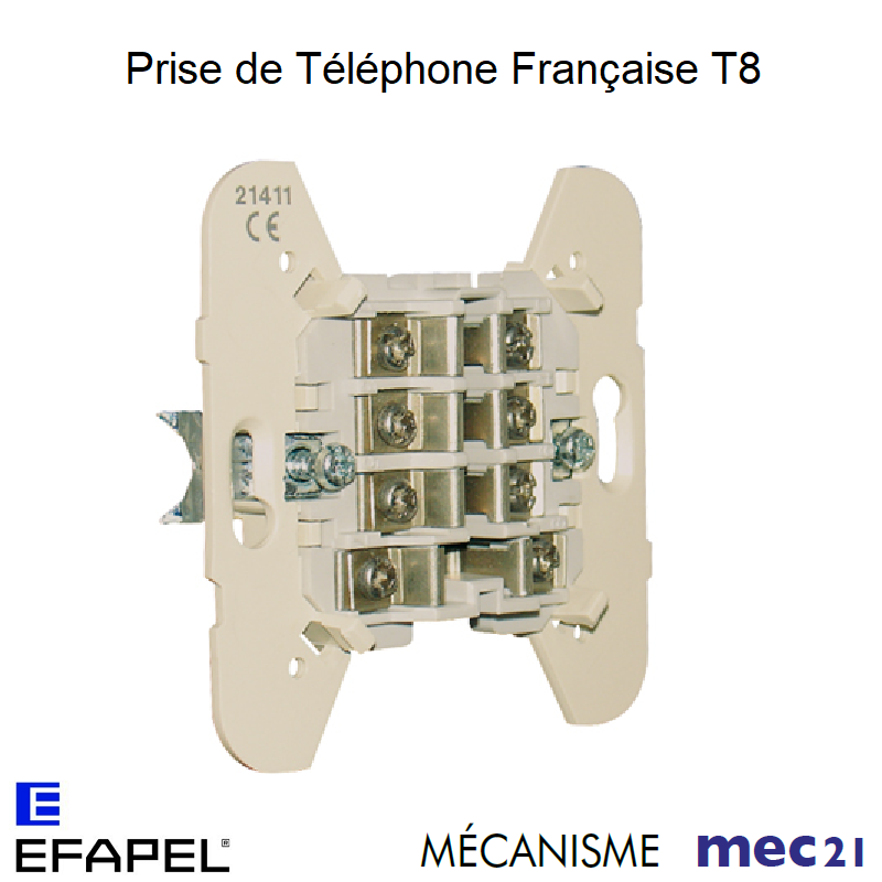 Mécanisme Prise de téléphone française T8 mec 21411