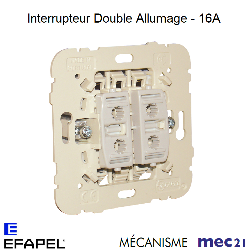 Mécanisme interrupteur double allumage 20A  mec 21065