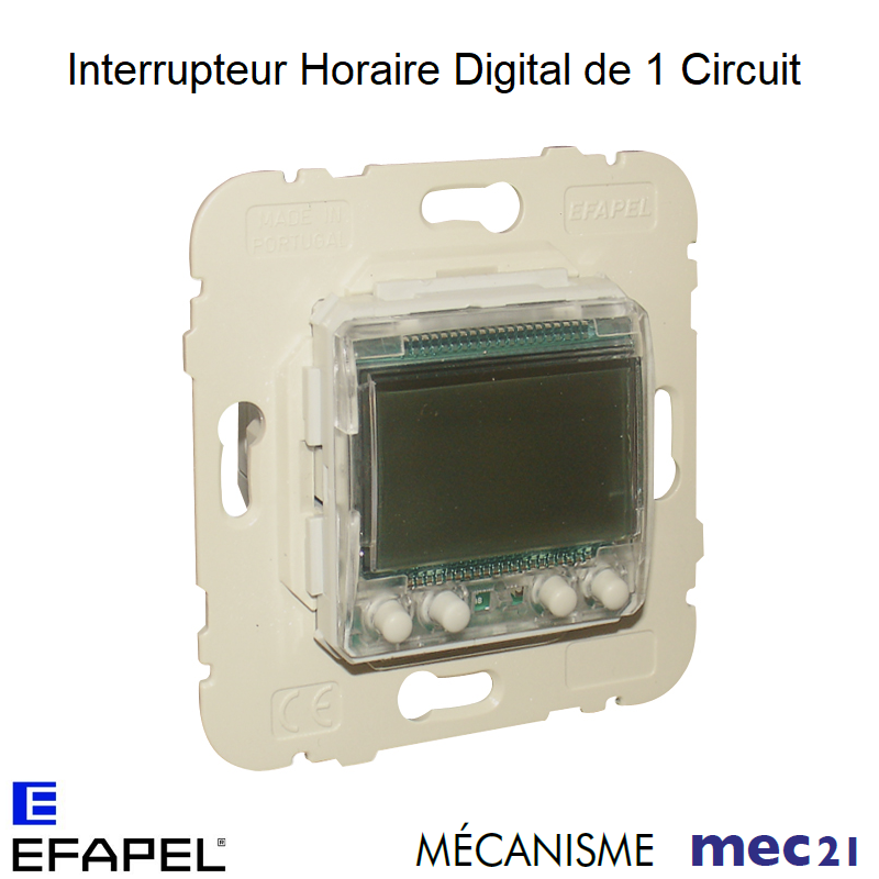 Mécanisme interrupteur horaire digital 1 circuitA mec 21041
