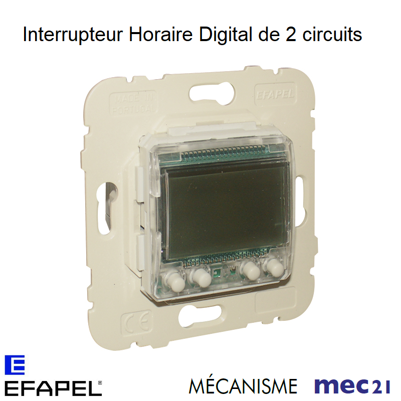 Mécanisme Interrupteur Horaire Digital - 2 Circuits