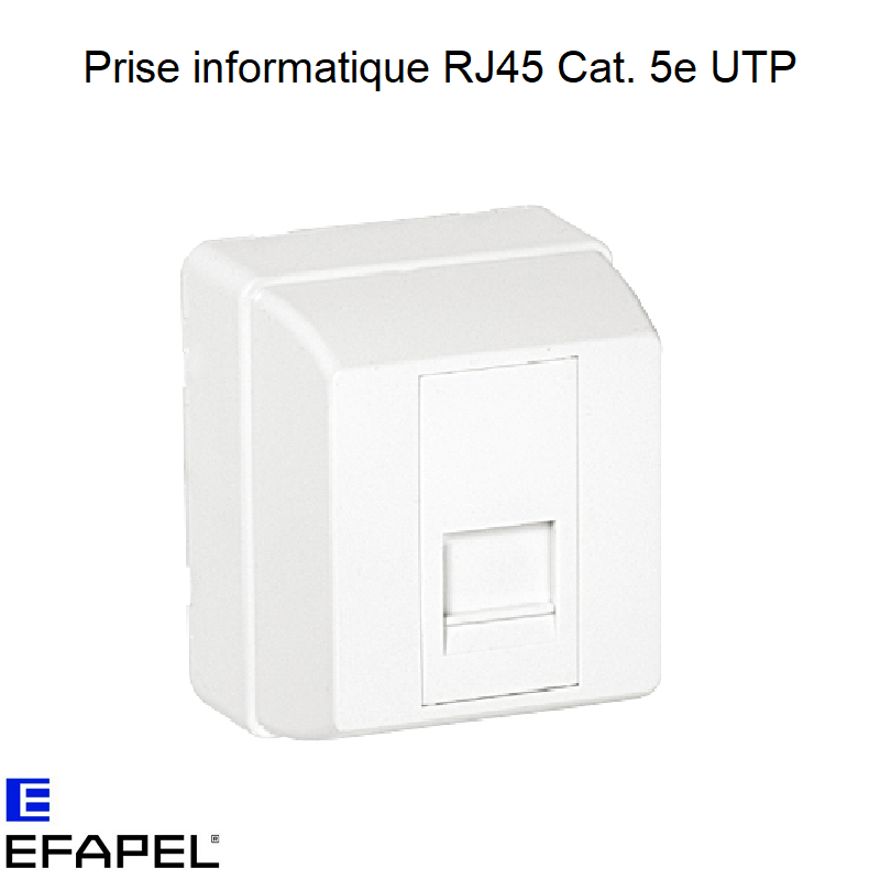Prise Informatique RJ45 Cat. 5e UTP - 1 Sortie Blanc