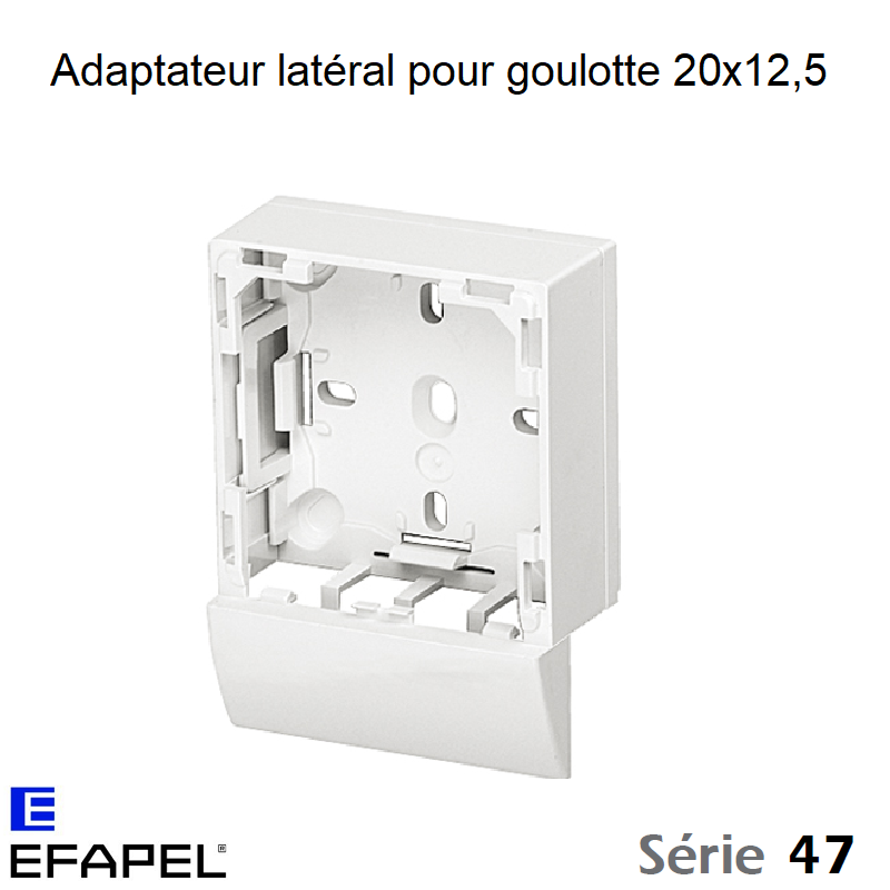Adaptateur Latéral Série 47 pour Goulotte 20x12,5