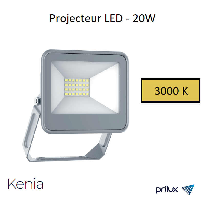 Projecteur LED KENIA - 20W - 3000 Kelvin