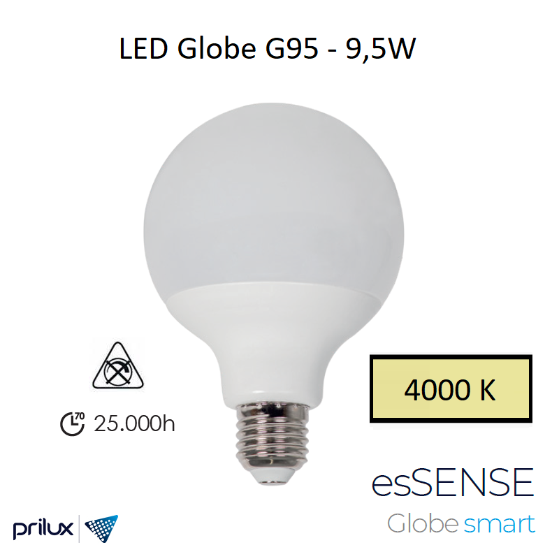 Ampoule LED G95 9,5W E27 - 4000 kelvin