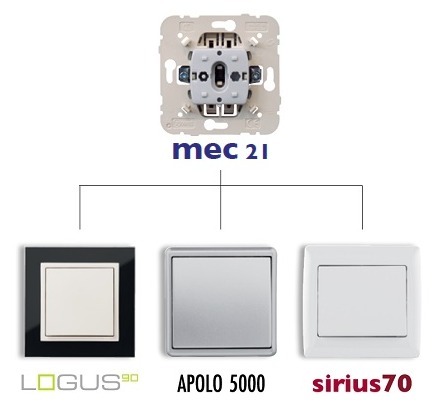 appareillage complet a encastrer logus90 apolo5000 ou sirius70 de efapel avec mecanisme mec21