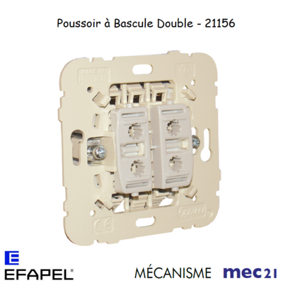 Mécanisme poussoir à bascule double mec 21156