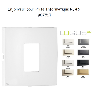 Enjoliveur pour prise informatique RJ45 LOGUS 90751T