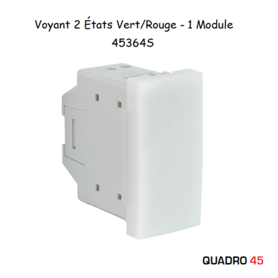 Voyant 2 États Vert Rouge - 1 Module Quadro 45364S