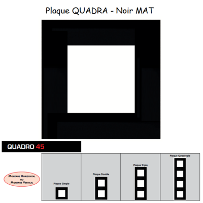 Plaque Quadro45 Noir MAT 45910TPM