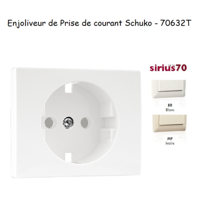 Enjoliveur pour prise de courant Schuko Sirius 70632T