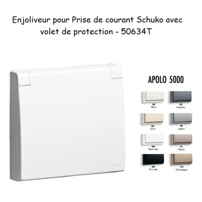 Enjoliveur pour prise de courant schuko avec volet de protection APOLO5000 50634T
