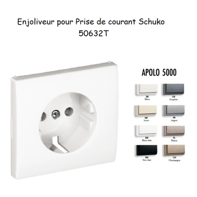 Enjoliveur pour prise de courant schuko APOLO5000 50632T