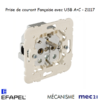 Mécanisme Prise de courant française avec USB A et C mec 21117