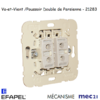 Mécanisme poussoir double va-et-vient de persienne mec 21283