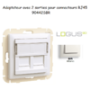 Adaptateur avec module 2 sorties pour connecteur RJ45 Logus 90442SBR Blanc