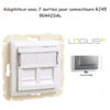 Adaptateur avec module 2 sorties pour connecteur RJ45 Logus 90442SAL Alumine