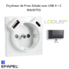 enjoliveur prise schuko avec usb B et B LOGUS 90630TIS