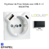 enjoliveur prise schuko avec usb B et B LOGUS 90630TPM
