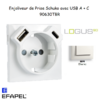 enjoliveur prise schuko avec usb B et B LOGUS 90630TBR