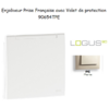 Enjoliveur pour Prise de courant française avec volet de protection Logus 90654TPE Perle