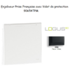 Enjoliveur pour Prise de courant française avec volet de protection Logus 90654TPM Noir MAT
