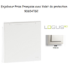 Enjoliveur pour Prise de courant française avec volet de protection Logus 90654TGE Glace