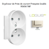 Enjoliveur pour Prise de courant française double avec protection Logus 90656TMF Ivoire