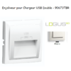 Enjoliveur pour double chargeur usb LOGUS 90673TBR Blanc