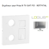 Enjoliveur Prise mixte R-TV-RJ45 Fibre Optique Logus 90774TAL Alumine
