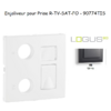 Enjoliveur Prise mixte R-TV-RJ45 Fibre Optique Logus 90774TIS Gris