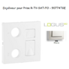 Enjoliveur Prise mixte R-TV-RJ45 Fibre Optique Logus 90774TGE Glace