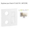 Enjoliveur Prise mixte R-TV-RJ45 Fibre Optique Logus 90774TPE Perle