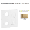 Enjoliveur Prise mixte R-TV-RJ45 Fibre Optique Logus 90774TDU Doré