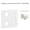 Enjoliveur Prise mixte R-TV-RJ45 Fibre Optique Logus 90774TBR Blanc