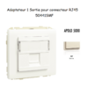 Adaptateur avec 1 module 1 sortie pour connecteur RJ45 Apolo 50441SMF Ivoire