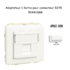 Adaptateur avec 1 module 1 sortie pour connecteur RJ45 Apolo 50441SBM Blanc MAT