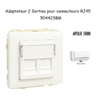 Adaptateur avec 1 module 2 sorties pour connecteurs RJ45 Apolo 50442SBM Blanc MAT
