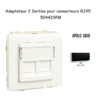 Adaptateur avec 1 module 2 sorties pour connecteurs RJ45 Apolo 50442SPM Noir MAT