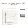 Adaptateur avec 1 module 2 sorties pour connecteurs RJ45 Apolo 50442SPR Argent