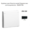 Enjoliveur pour prise de courant Française avec volet de protection APOLO5000 50654TPM Noir MAT